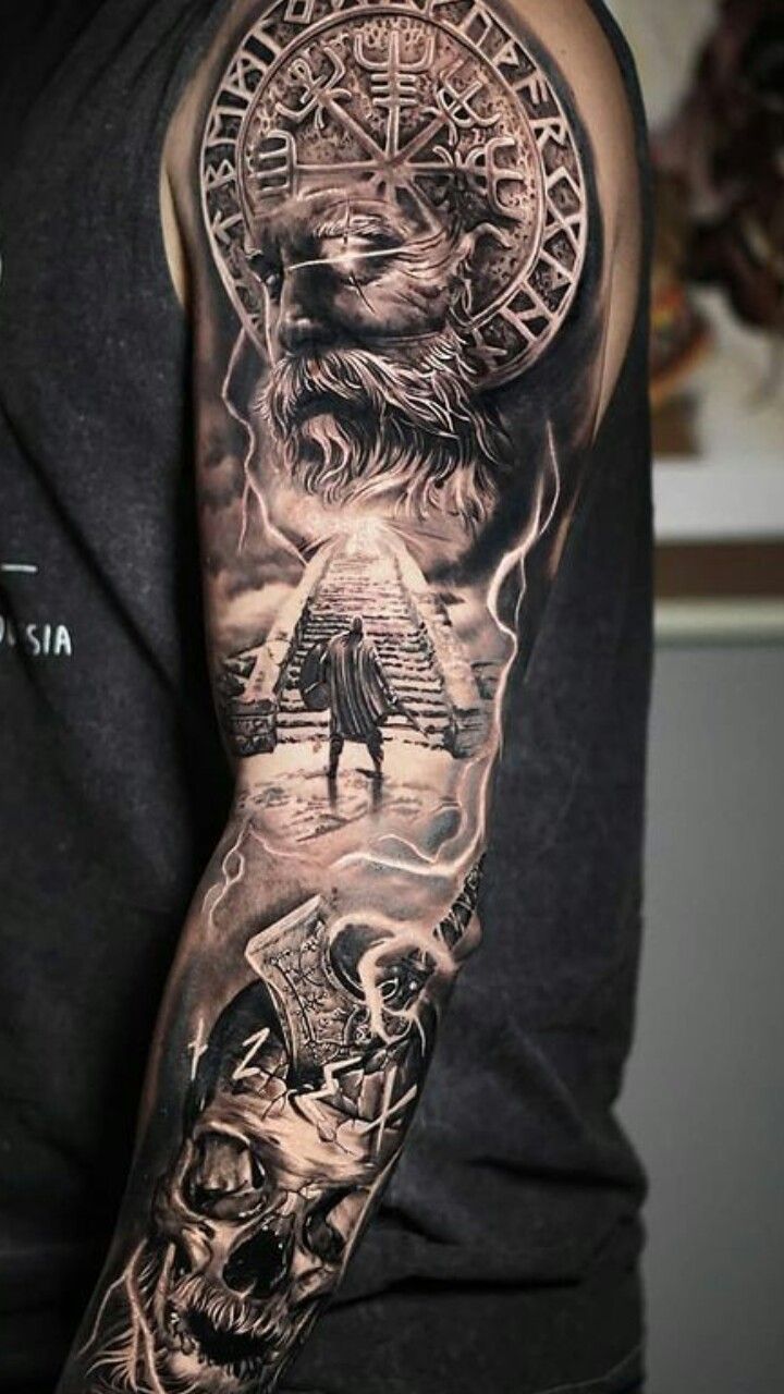 Tatuagem de viking no braço - tatuagens de braço fechado (2)