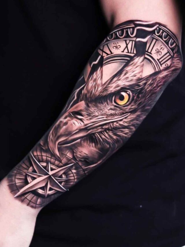 Tatuagem antebraço águia masculina