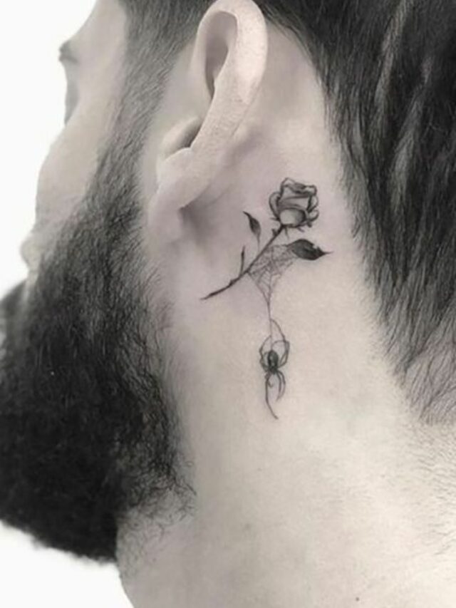 tatuagens atrás da orelha masculina