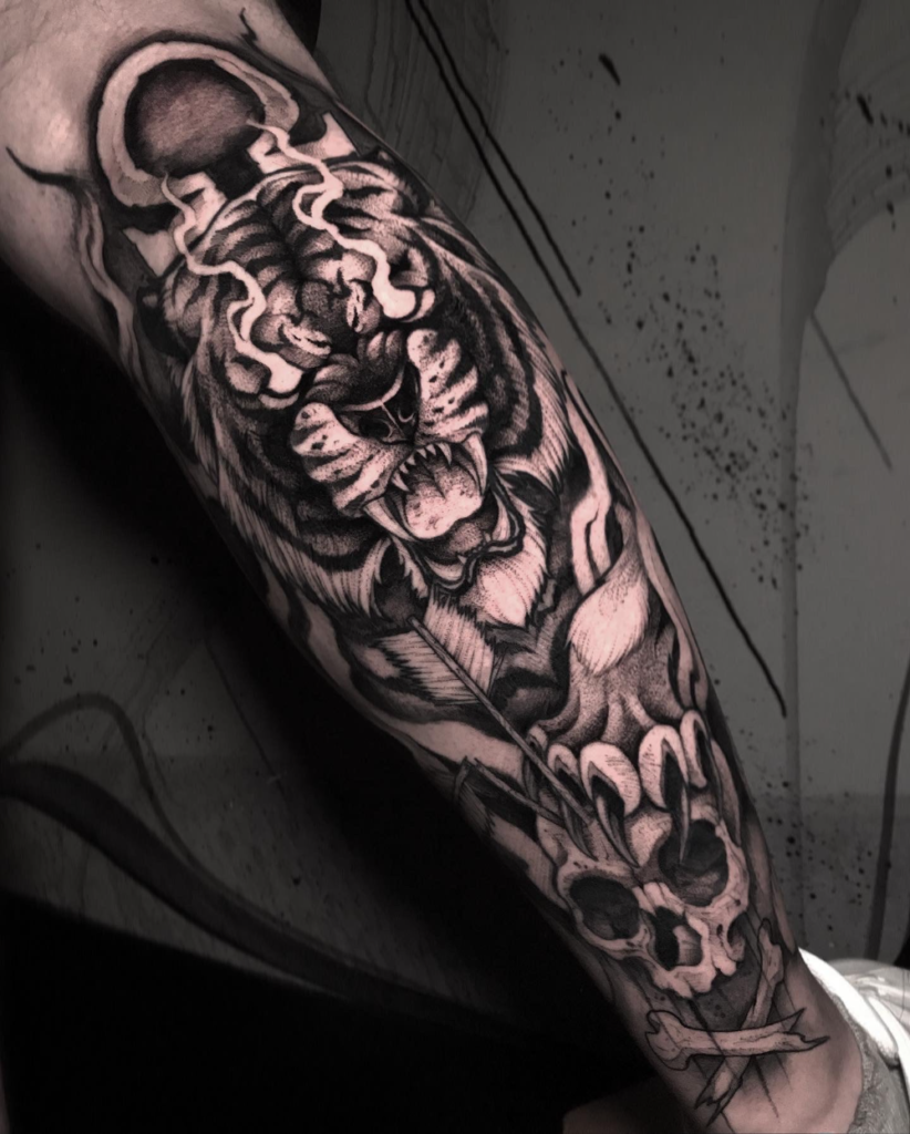 tatuagens orientais masculinas tatuagem tigre 