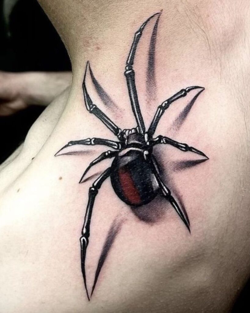 Qual é o significado da tatuagem da aranha no pescoço