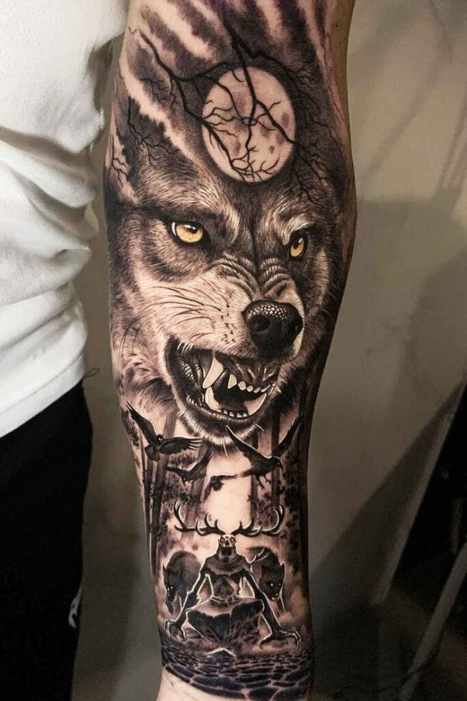 tatuagem de lobo